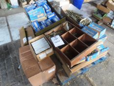 Contents of pallet to include assorted fixings, anchor bolts, etc.