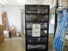 Plastic 6 tray storage unit and consumable stock