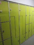 6 x metal changing room lockers, various locker configurations, approx. size width: