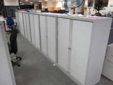 6 x Bisley metal tambour fronted cupboards, approx. height: 1300mm x width: 1000mm x depth: 470mm