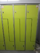 7 x metal changing room lockers, various locker configurations, approx. size (3 x