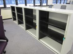 4 x metal tambour fronted cupboards, approx. height: 1150mm x width: 1000mm x depth: 475mm