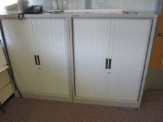 5 x Bisley / Silverline metal tambour fronted cupboards - 4 x height: 1320mm x width: 1000mm x