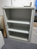 4 x Bisley / Silverline metal tambour fronted cupboards, approx. height: 1300mm x width: 1000mm x