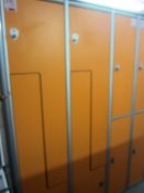 6 x metal changing room lockers, various locker configurations, approx. size (3 x