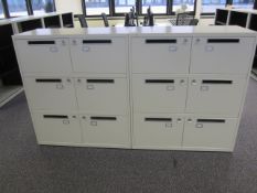 2 x Bisley metal lateral file lockers (6 door) with postal slot, approx. height: 1150mm x width: