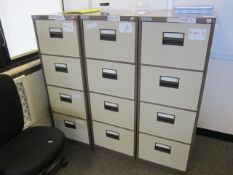 3 x metal 4 drawer filing cabinets