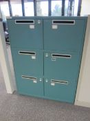 2 x Bisley metal lateral file locker (6 door) with postal slot, approx. height: 1300mm x width: