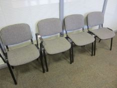 4 x Grey upholstered stacking meeting chairs