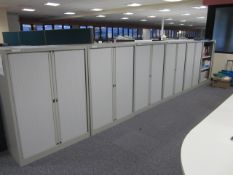 6 x Bisley metal tambour fronted cupboards, approx. height: 1300mm x width: 1000mm x depth: 470mm