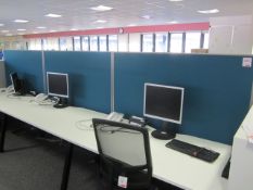 3 x upholstered freestanding partitioning screens, width: 1600mm x height: 1560mm