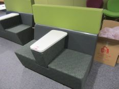 Breakout soft seating booth comprising of: 2 x freestanding upholstered sofas, approx. size per