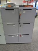 9 x Bisley metal lateral file locker (6 door) with postal slot, approx. height: 1300mm x width: