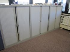 6 x metal tambour fronted cupboards, approx. height: 1320mm x width: 1000mm x depth: 470mm