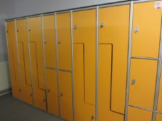 6 x metal changing room lockers, various locker configurations, approx. size width: