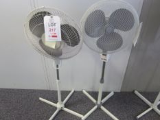 Assorted pedestal and desk fans, as lotted