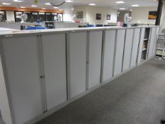 6 x Bisley metal tambour fronted cupboards, approx. height: 1300mm x width: 1000mm x depth: 470mm