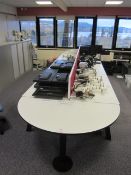 Bench suite comprising of: 6 x pod desks - mounted on one metal frame - approx. size 1.6m x 4.8m,