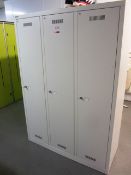 Bisley metal 3 door coin operated changing room lockers, width: 1200mm x height: 1700mm x depth: