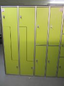 8 x metal changing room lockers, various locker configurations, approx. size (4 x