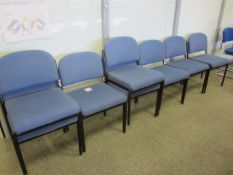 8 x Blue upholstered stacking meeting chairs