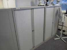 3 x Bisley metal tambour fronted cupboards, approx. height: 1320mm x width: 1000mm x depth: 470mm