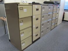 6 x metal 4drawer filing cabinets, approx. height: 1320mm x width: 475mm x depth: 625mm