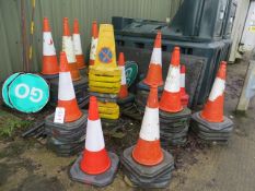 Approx 70x Standard Cones, 3x Stop Go Boards, 10x No Parking Signs, 3x Men At Work Signs, 7x Blue