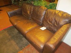 Brown Leatherette Three Seat SofaLot located at: Unit 2 Stonestile Business Park, Stonestile Road,