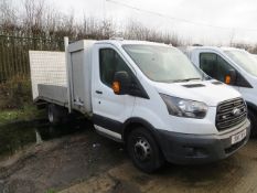 Ford Transit 350 L3 RWD diesel drop side twin wheel lorry with beaver tail. Registration Number SN17