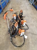 3 x Stihl back pack strimmers, Serial No: Unknown. Spares and repairs.Lot located at:VPM (UK) Ltd,