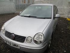 Volkswagen Polo SE petrol 5 door hatchback car, Reg No GF52 UMH, d.o.r. 04/01/2003 (CAT D Alert &...