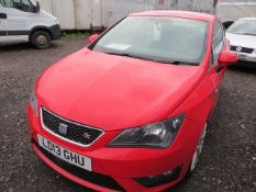 Seat Ibiza TSI FR petrol 3 door hatchback car (missing passenger seat), Reg No LD13 GHU, d.o.r. 2...