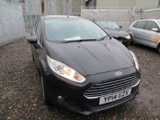 Ford Fiesta Zetec petrol 5 door hatchback car, 1242cc, Reg No YP14 GZX, d.o.r. 16/04/2014, 38,650...