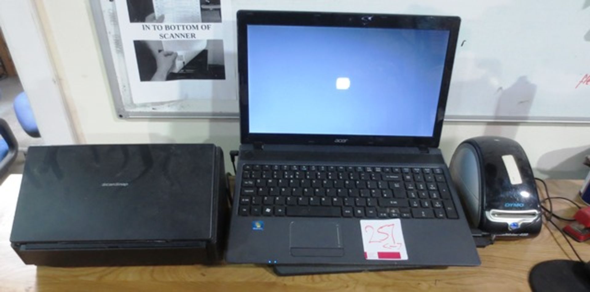 Acer 5250 series laptop, Dyno 450 Labelwriter and a scan snap