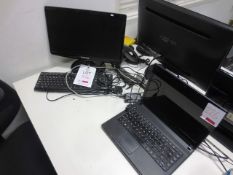 Acer 4552 series laptop, Samsung Syncmaster SA10 flat screen monitor, keyboard and mouse