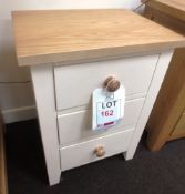 Oak framed wood, 3 drawer bedside table