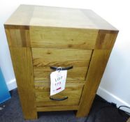 Oak, 2-drawer bedside table (Showroom Furniture)