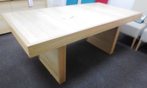 Oak dining table with concealed drawers, 1800 x 9-0 x 750mm (Showroom Furniture)