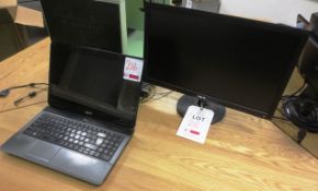 Acer Aspire 5732Z laptop and Asus Flat screen monitor