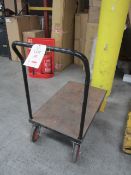 Metal frame wood platform component trolley