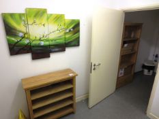 Oak 4-shelf bookcase, approx. 900 x 330 x 900mm, oak 4-shelf bookcase, with two lower drawers 800