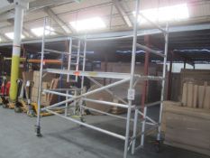 BPS Access Solutions aluminium mobile scaffolding tower, safety rails, built in access ladders, 2