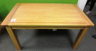 Oak framed dining table, approx. 1400 x 800mm