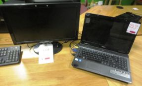 Acer Aspire 5732Z laptop and Benq flat screen monitor