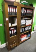 Oak 4-shelf bookcase, approx.