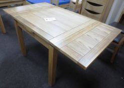 Oak framed, extendable-end dining table, full length 1600 x 900 x 780mm (Showroom Furniture)