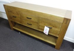 Oak 4 drawer sideboard approx. 1500x 400 x 800mm (Showroom Furniture)