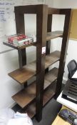 Oak 4-shelf open bookcase, 1200 x 430 x 1800mm