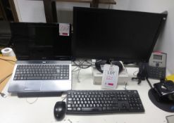 Acer Aspire 5532 laptop, Asus, flat screen monitor, keyboard and mouse